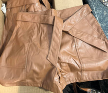 Ribbon Tie Faux Leather Shorts