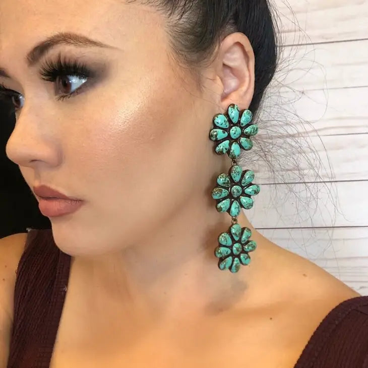 The Wynette Earrings- Turquoise Stone