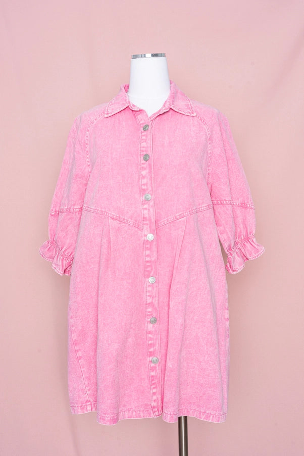 Cotton Candy Acid Washed Denim Dress