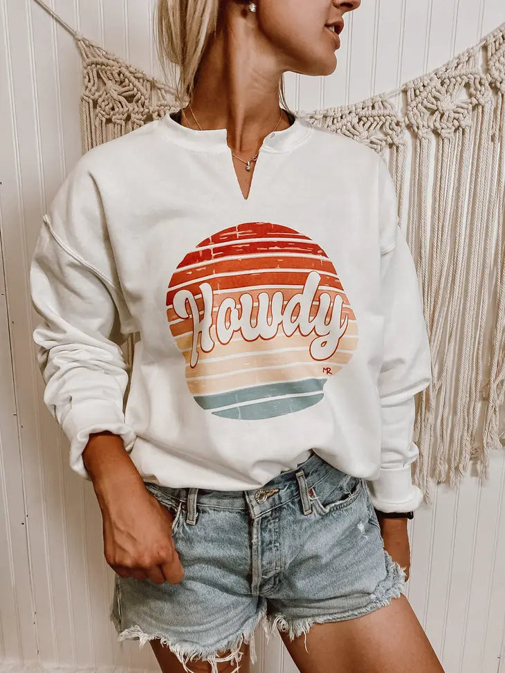 Howdy V Neck Sweatshirt