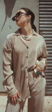 Pony Up Plisse Top-Taupe