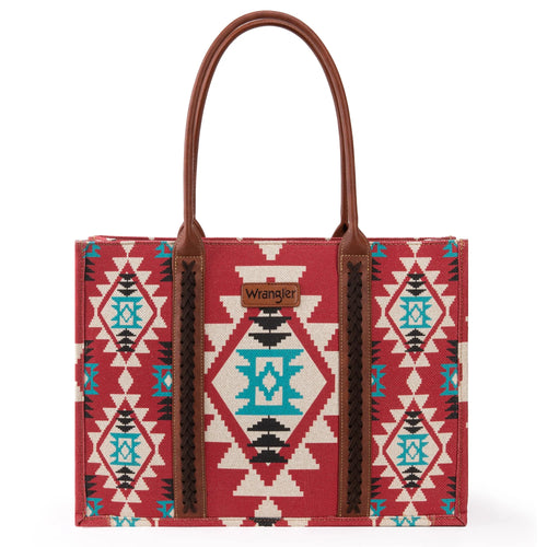 PRE-ORDER Wrangler Southwestern Print Large Canvas Tote