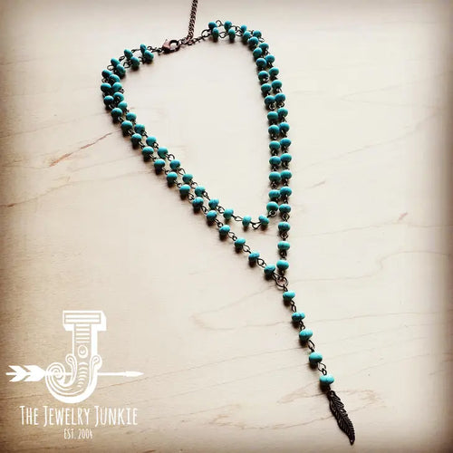 Double Strand Lariat Turquoise Necklace