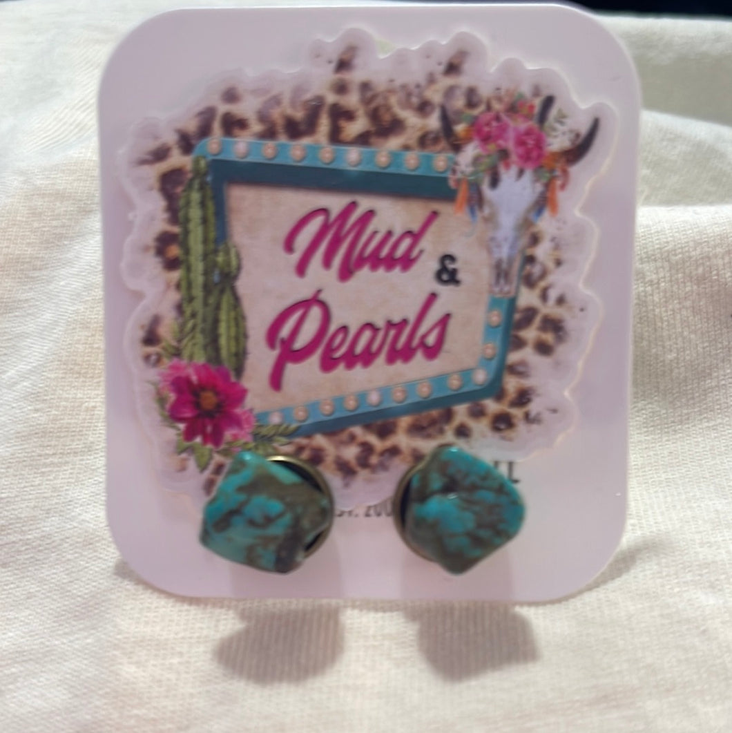 Blue Turquoise Studs