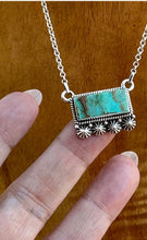Handmade Sterling & Royston Turqouise Bar Necklace