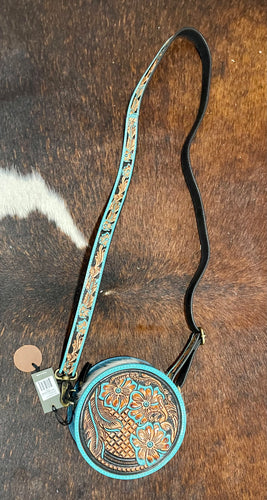 Priceless Love Small Hand-Tooled Round Bag