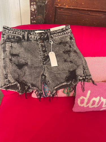 High Rise Distressed Shorts