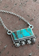 Handmade Sterling & Royston Turqouise Bar Necklace