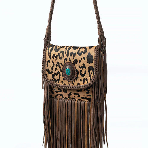 Leopard Fringe Crossbody