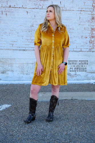 Mustard Velvet Dress/Duster