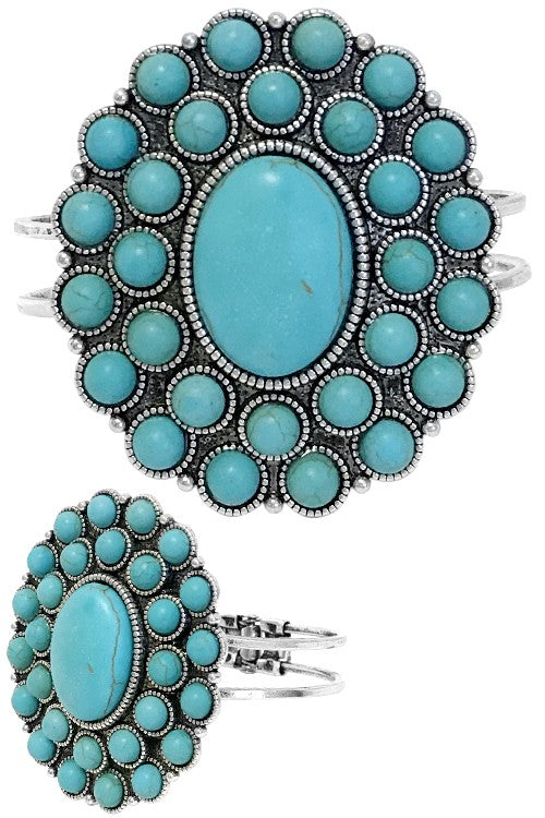 Concho Style Floral Cuff