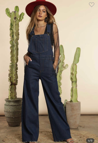 Wide Leg Dark Wash Overall