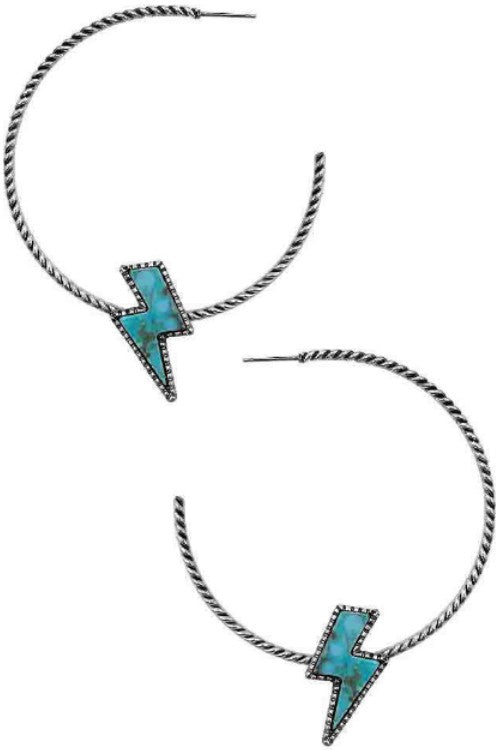 Hoop Lightning bolt earring