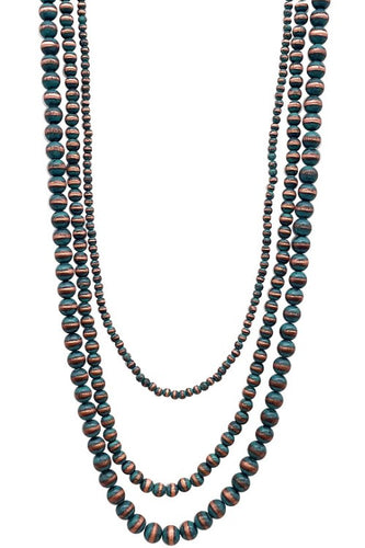 Copper Patina 3 Strand Necklace